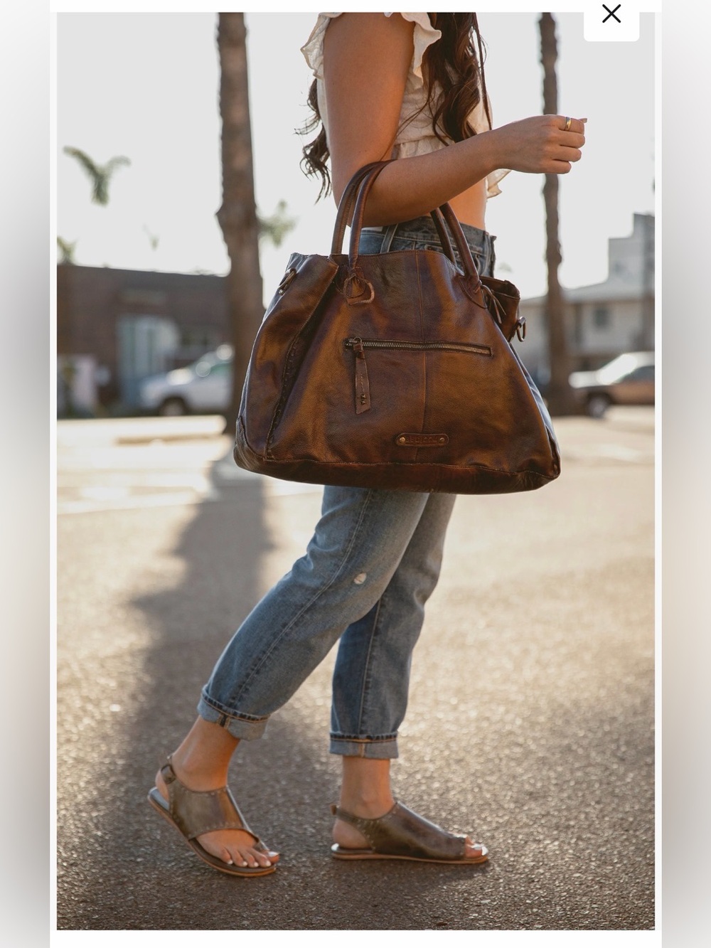 Bed Stu Rockaway Stitch-Detail Distressed
Satchel Bag color-Teak Rustic - Picture 16 of 16